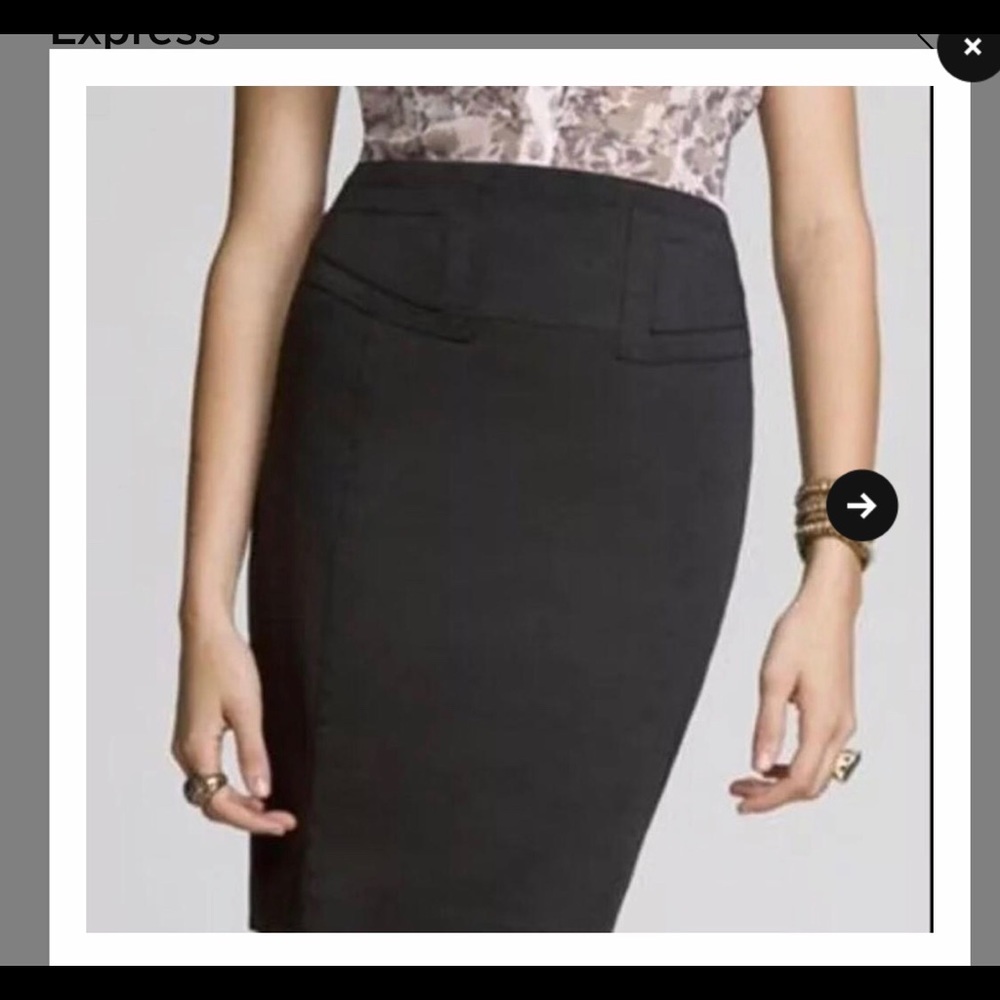 EXPRESS high waisted buckle back pencil skirt